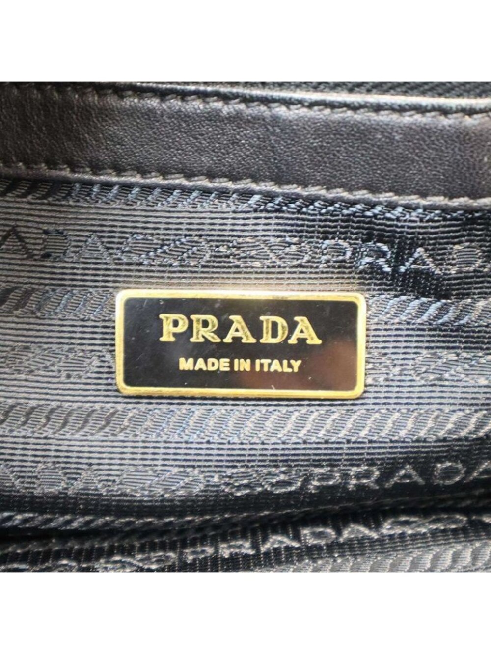 Prada Leather Ribbon Nylon 2-Way Tote Black - Picture 5 of 9